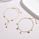 Butterfly Pendant Anklets Foot Chain for Women Summer Tassel Beach Leg Bracelet