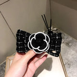 Camellia Flower Hairpin Ribbon Bow Spring Clip Hair Clip
