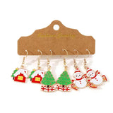 Christmas Earring Set Santa Elk Snowflake Snowman Jewelry