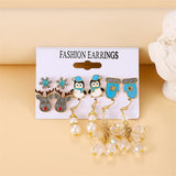 Christmas Earring Set Santa Elk Snowflake Snowman Jewelry