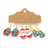 Christmas Earring Set Santa Elk Snowflake Snowman Jewelry