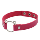 Cat Ear PU Leather Choker Necklace Women Chocker Necklaces