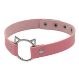 Cat Ear PU Leather Choker Necklace Women Chocker Necklaces