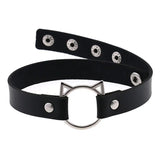 Cat Ear PU Leather Choker Necklace Women Chocker Necklaces