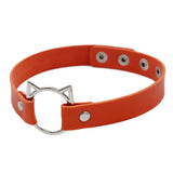 Cat Ear PU Leather Choker Necklace Women Chocker Necklaces