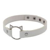 Cat Ear PU Leather Choker Necklace Women Chocker Necklaces