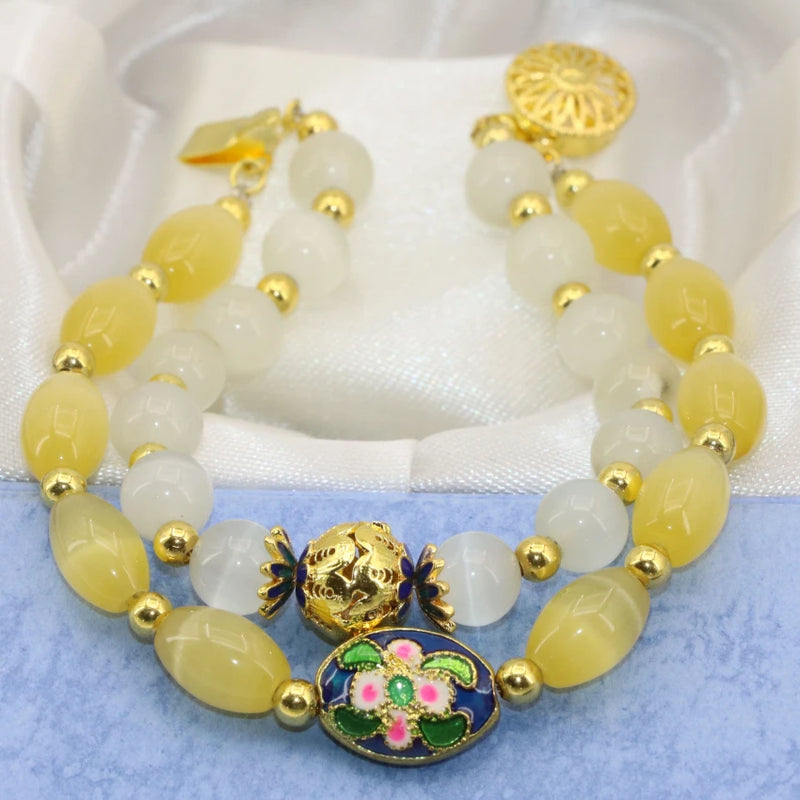 Cat Eyes 8*12mm Barrel Rice Beads Bracelets for Weddings