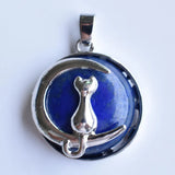 Cat Moon Pendant Natural Stone Kitten Lucky Jewelry Fit Women Necklaces