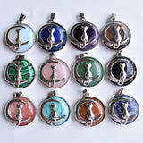 Cat Moon Pendant Natural Stone Kitten Lucky Jewelry Fit Women Necklaces