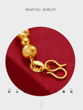 Cat's Eye Golden Bead 18K Pendant Bracelet Vintage Jewelry