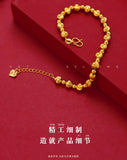 Cat's Eye Golden Bead 18K Pendant Bracelet Vintage Jewelry