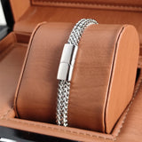 Golden Stainless Steel Chain Bracelet for Men Punk Hiphop Rock Bangle