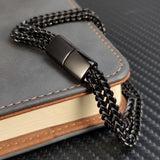 Golden Stainless Steel Chain Bracelet for Men Punk Hiphop Rock Bangle