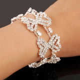 925 Silver Zircon Crystal Women Bracelet Wedding Jewelry