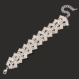 925 Silver Zircon Crystal Charm Bracelet Wedding Jewelry