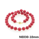 Red Coral Pearl Necklace Golden Bead Accessories Women Girls Christmas Wedding