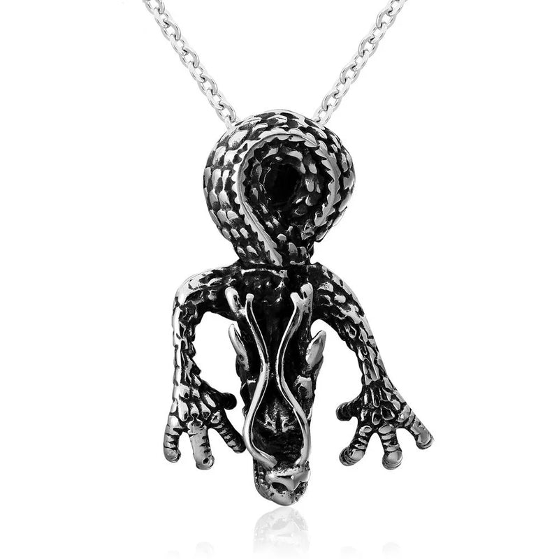 Dragon Pendant Stainless Steel Necklaces Chunky Jewelry Men Women Gift