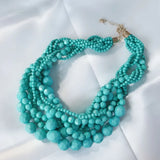 Choker Statement Braided Acrylic Beaded Necklace For Women Short Jewelry