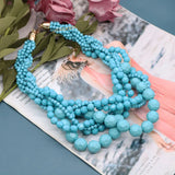Choker Statement Braided Acrylic Beaded Necklace For Women Short Jewelry