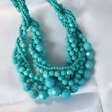 Choker Statement Braided Acrylic Beaded Necklace For Women Short Jewelry
