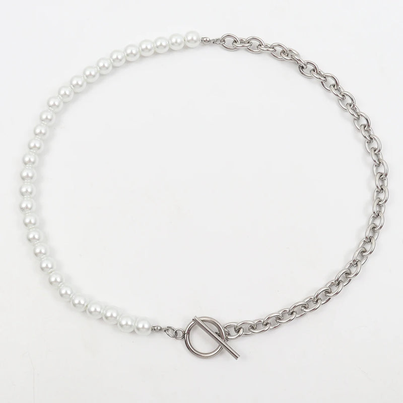 Stainless Steel Chain Necklace with Toggle Clasp, Men's Jewelry
