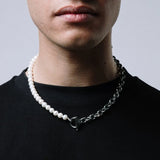 Stainless Steel Chain Necklace with Toggle Clasp, Men's Jewelry