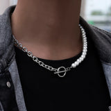 Stainless Steel Chain Necklace with Toggle Clasp, Men's Jewelry