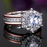 Two-tone Zircon Engagement Ring for Women