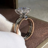 Two-tone Zircon Engagement Ring for Women