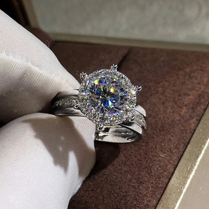 Two-tone Zircon Engagement Ring for Women