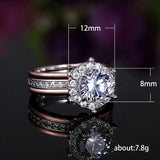 Two-tone Zircon Engagement Ring for Women