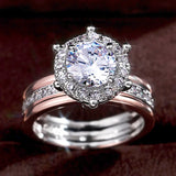 Two-tone Zircon Engagement Ring for Women