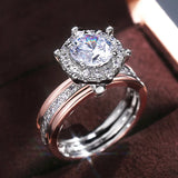 Two-tone Zircon Engagement Ring for Women