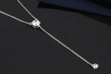 Crystal Long Necklace for Women, Elegant Collar Chain for Birthday Gift