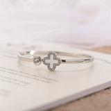 Four-Leaf Clover Charm Bracelet Rose Golden Bangle Women Jewelry