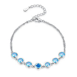 Classic Girls Chain Bracelet 925 Sterling Silver Bracelet with Natural Gemstone