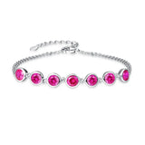 Classic Girls Chain Bracelet 925 Sterling Silver Bracelet with Natural Gemstone