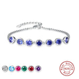 Classic Girls Chain Bracelet 925 Sterling Silver Bracelet with Natural Gemstone