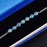 Classic Girls Chain Bracelet 925 Sterling Silver Bracelet with Natural Gemstone