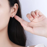 Pink Gemstone Heart Stud Earrings S925 Sterling Silver Jewelry