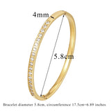Classic Inlay 18 Zircon Bangle Stainless Steel Bracelet Cuff