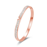 Zircon Bangle Silver V Bracelet Cuff for Women