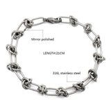 Stainless Steel Rope Knot Chain Bracelet Necklace Set