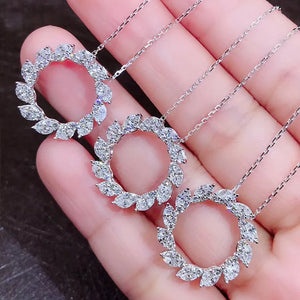 Sun Flower Ring Pendant Necklace Chain Bride Wedding Jewelry Gift