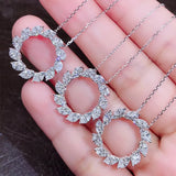Sun Flower Ring Pendant Necklace Chain Bride Wedding Jewelry Gift