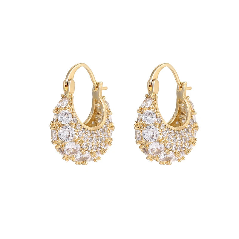Classic High Zircon Basket Earrings for Women