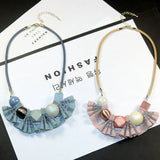 Cloth Art Clavicle Necklace for Women