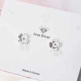 Clover Flower Wave Tassel Earrings 925 Sterling Silver Drop Earrings