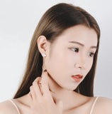 Clover Flower Wave Tassel Earrings 925 Sterling Silver Drop Earrings