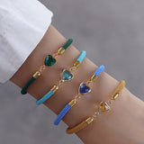 Colorful Heart Bracelet Adjustable Rope Bracelet Women Jewelry Gift